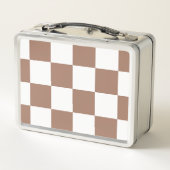 Lunch Box à damiers Motif en Blanc et Mocha Mousse (Dos)