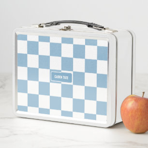 Lunch Box À damiers personnalisée Iris Baby Blue