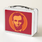Lunch Box Abraham Lincoln en Pop Art Orange & Rouge (Dos)