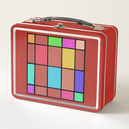 Lunch Box Abstraction de design graphique de style Mondrian (Devant)