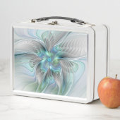 Lunch Box Abstrait Bleu Vert Papillon Imaginaire Fractal Art (En situation)