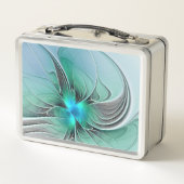 Lunch Box Abstrait De Bleu, Art Fractal Moderne (Dos)