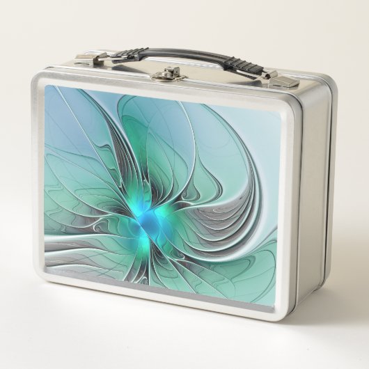Lunch Box Abstrait De Bleu, Art Fractal Moderne (Devant)