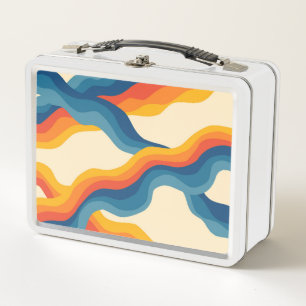 Lunch Box Abstrait les années 70 rétro Bleu Bleu Bleu Verre