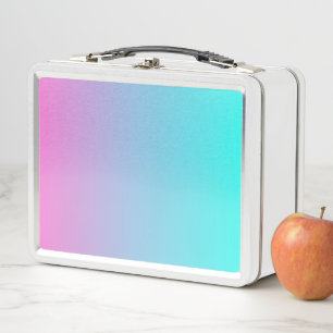 Lunch Box abstrait rose cinglé bleu turquoise ombre