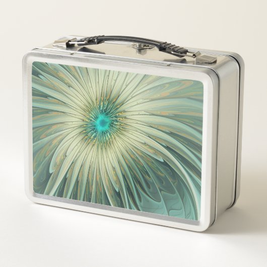 Lunch Box Abstrait Sage Green Imaginaire Fleur Fractal Art (Dos)