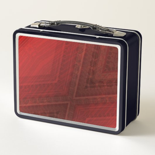 Lunch Box Acceptation | Motif de Boho Eclectique Rouge (Dos)