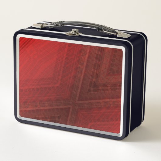 Lunch Box Acceptation | Motif de Boho Eclectique Rouge (Devant)