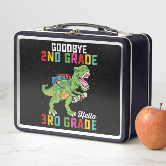 Lunch Box Adieu 2e année Bonjour 3e année T Rex Dinosaur (En situation)