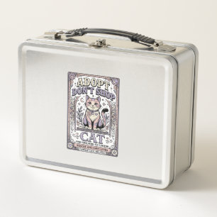 Lunch Box Adoptez Ne Pas Acheter Chat Sauvetage de Chat Adop