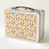 Lunch Box Adorable Kittens Big Eyes Personnalisé (Dos)