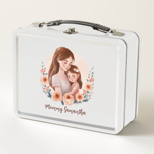 Lunch Box Adorable maman et fille Bond - Cadre Floral (Devant)
