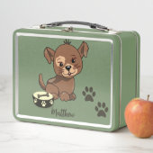 Lunch Box Adorable Puppy Bowl Paws & Bone Name (En situation)