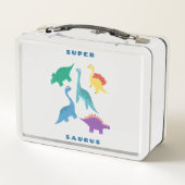 Lunch Box Adorable T-shirt Dinosaure Vert Enfants (Dos)