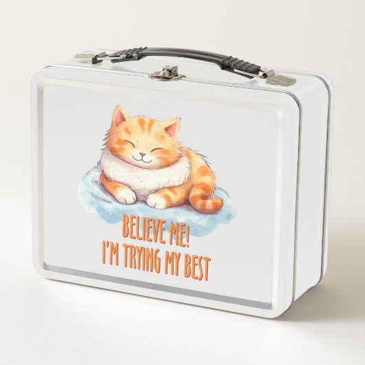 Lunch Box Adorable Tabby Orange Chat - Je tente mon meilleur (Devant)