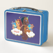 Lunch Box Afro Unicorn "Fabriqué en magie" Trio Design (Devant)