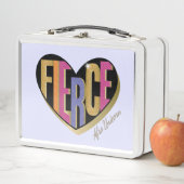 Lunch Box Afro Unicorn Fierce Heart Design (En situation)