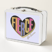 Lunch Box Afro Unicorn Fierce Heart Design (Devant)