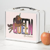 Lunch Box Afro Unicorn Queen Design (En situation)