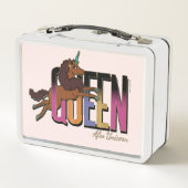 Lunch Box Afro Unicorn Queen Design (Dos)