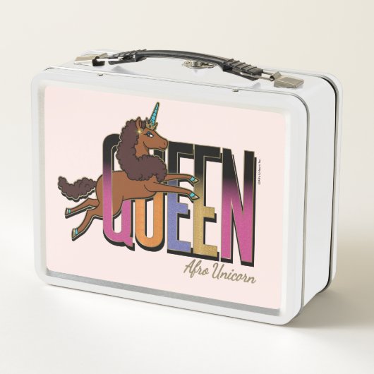 Lunch Box Afro Unicorn Queen Design (Dos)