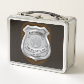 Lunch Box Agent de police personnalisé Sheriff Cop NAME Badg (Devant)