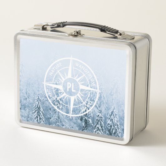 Lunch Box Aiguille de compas monogramme forêt d'épinette d'h (Devant)