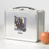 Lunch Box Ajouter Le Nom Chat Noir Ninja Coup de Pied Volant (En situation)