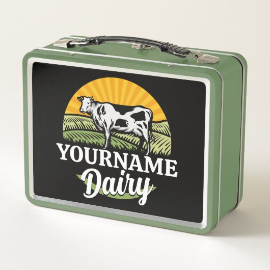 Lunch Box AJOUTER NOM Sunset Ferme laitière Pâturage Holstei (Dos)