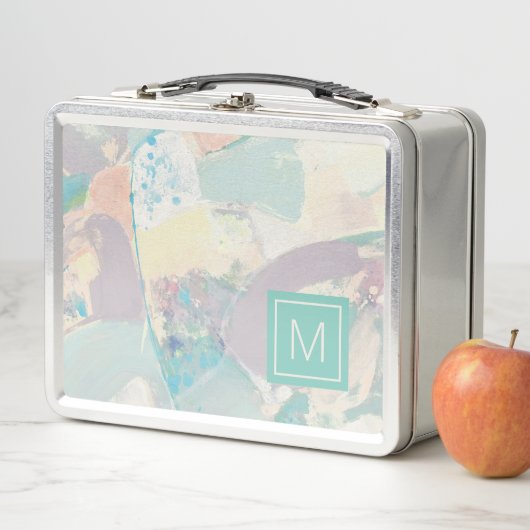 Lunch Box Ajouter votre initiale | White Rock Pastel (En situation)
