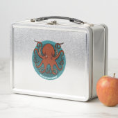 Lunch Box Ajouter Votre Nom Fierce Red Cartoon Octopus (En situation)