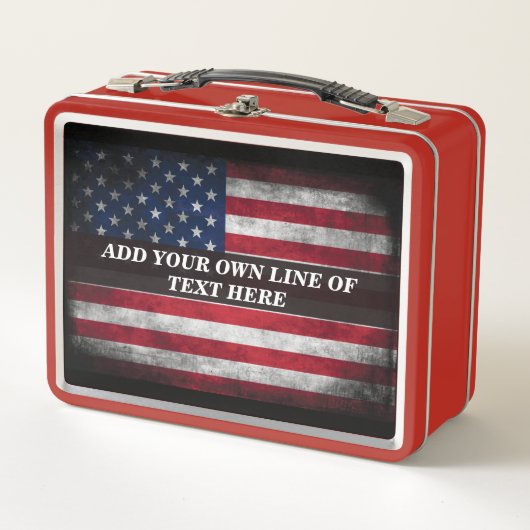 Lunch Box Ajouter votre texte sur le drapeau américain (Devant)