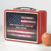 Lunch Box Ajouter votre texte sur le drapeau américain (En situation)