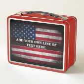 Lunch Box Ajouter votre texte sur le drapeau américain (Dos)