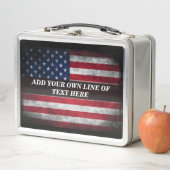 Lunch Box Ajouter votre texte sur le drapeau américain (En situation)