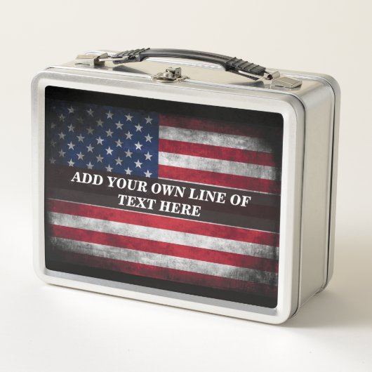 Lunch Box Ajouter votre texte sur le drapeau américain (Devant)