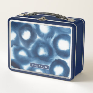 Lunch Box Ajoutez votre nom Cercles d'impression d'aquarel