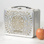 Lunch Box Ajoutez votre nom | Mandala Gold Design (En situation)