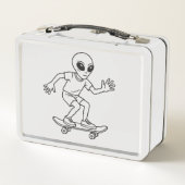 Lunch Box Alien de l'espace en skateboard (Dos)