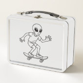 Lunch Box Alien de l'espace en skateboard (Devant)