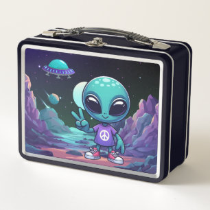 Lunch Box Alien de paix mignon et vaisseau spatial