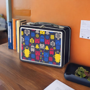 Lunch Box Alien Doodle vaisseau et Motif robotique