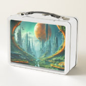 Lunch Box Alien Nature & Futuriste Ville Surreal Sci-Fi Art (Dos)