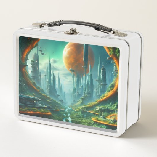 Lunch Box Alien Nature & Futuriste Ville Surreal Sci-Fi Art (Devant)