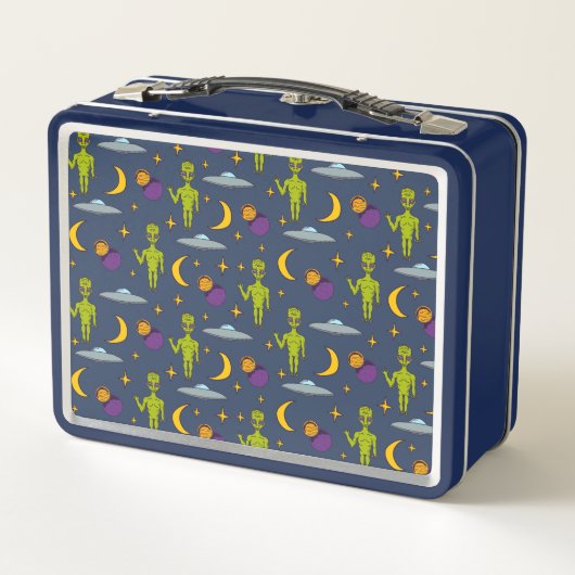Lunch Box Alien spatial avec soucoupe volante personnalisée (Dos)