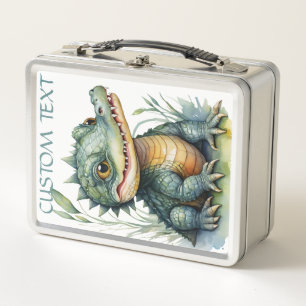 Lunch Box Alligator Crocodile bébé animal école d'aquarelle