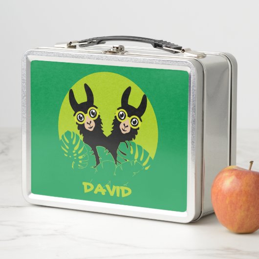 Lunch Box Alpaca llama Twins Anniversaire (En situation)