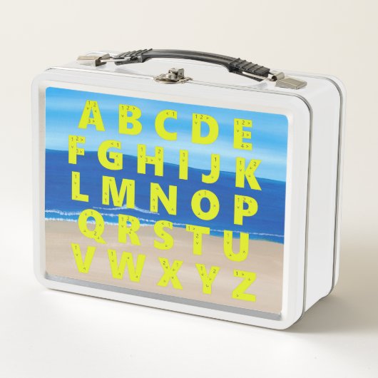 Lunch Box Alphabet sur la boîte à lunch de la scène océaniqu (Devant)