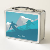 Lunch Box Alpine Skiing Snowy Mountain View Personalized (Dos)