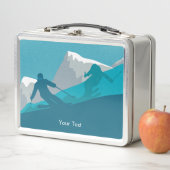 Lunch Box Alpine Skiing Snowy Mountain View Personalized (En situation)